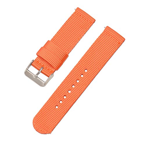 Bunte Nylonband 18mm/20mm/22mm/24mm Quick Release Armband Nylonflechte Uhren Zubehör, Orange, 20mm von Believewang