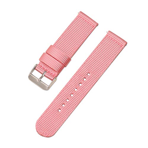 Bunte Nylonband 18mm/20mm/22mm/24mm Quick Release Armband Nylonflechte Uhren Zubehör, Rosa, 24mm von Believewang