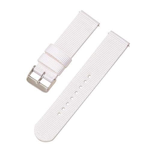 Bunte Nylonband 18mm/20mm/22mm/24mm Quick Release Armband Nylonflechte Uhren Zubehör, Weiß, 24mm von Believewang