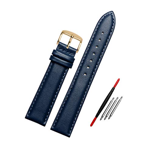Echtes Leder-Armband Blau Uhrenarmband 14/16/20/22mm Uhrenarmband-Uhr-Ersatz-Gürtel, 12mm von Believewang