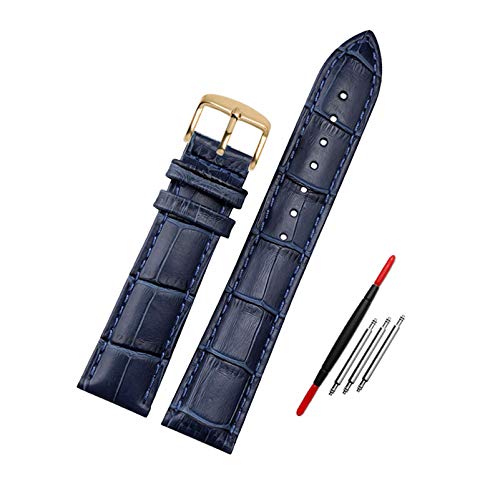 Echtes Leder-Armband Blau Uhrenarmband 14/16/20/22mm Uhrenarmband-Uhr-Ersatz-Gürtel, 20mm Echtes Leder-Armband Blau Uhrenarmband 14/16/20/22mm Uhrenarmband-Uhr-Ersatz-Gürtel, 20mm von Believewang