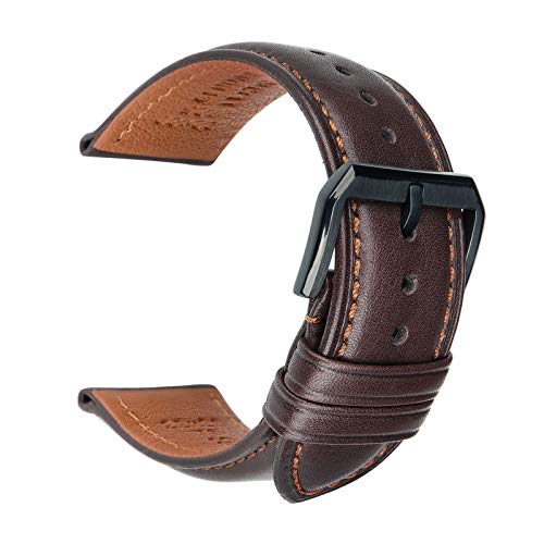 Echtes Leder-Straps 18mm-24mm-Uhr-Zubehör Uhr Ersatz Gürtel Pin Buckle Strap, 19mm von Believewang