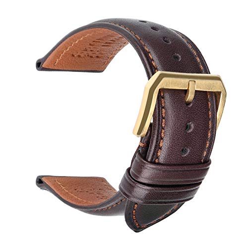 Echtes Leder-Straps 18mm-24mm-Uhr-Zubehör Uhr Ersatz Gürtel Pin Buckle Strap, 19mm von Believewang