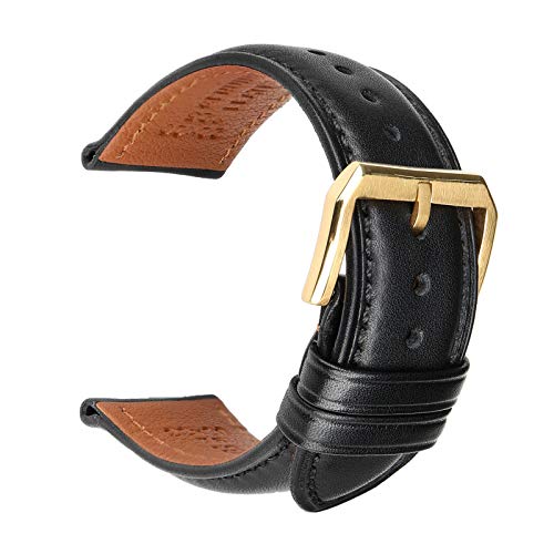 Echtes Leder-Straps 18mm-24mm-Uhr-Zubehör Uhr Ersatz Gürtel Pin Buckle Strap, 20mm von Believewang