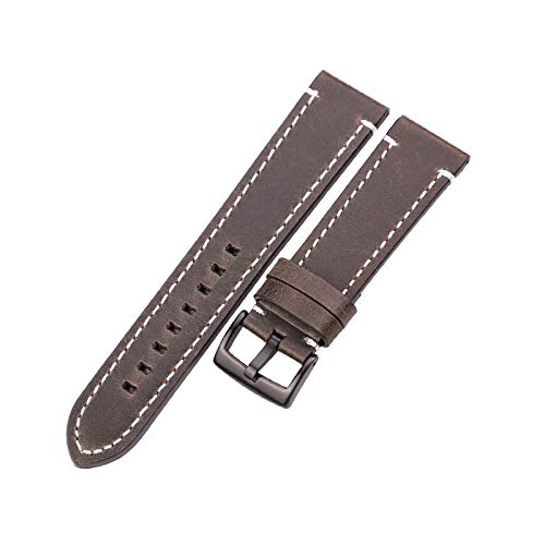 Echtes Leder Uhrenarmbänder 18mm/20mm/22mm/24mm Damen/Herren-Uhr-Ersatz-Gurt-Uhr-Zubehör, 22mm von Believewang