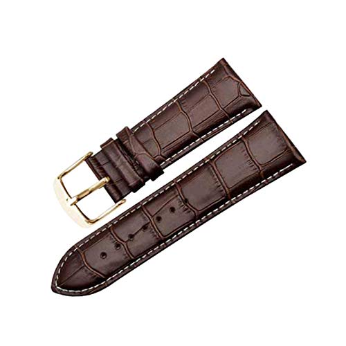 Echtes Lederband 24mm/26mm/28mm/30mm mit Dornschliesse für Herren Uhren Zubehör, 24mm von Believewang