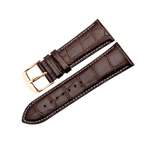 Echtes Lederband 24mm/26mm/28mm/30mm mit Dornschliesse für Herren Uhren Zubehör, 24mm von Believewang