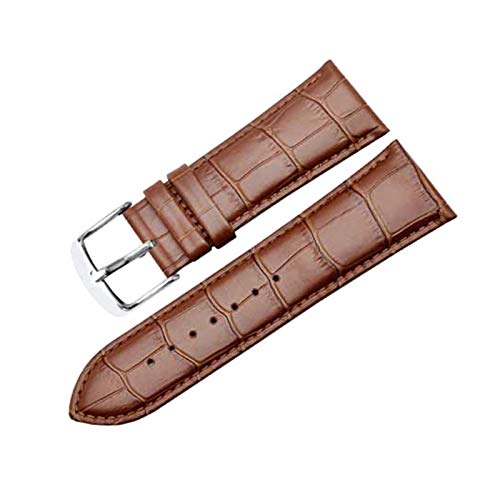 Echtes Lederband 24mm/26mm/28mm/30mm mit Dornschliesse für Herren Uhren Zubehör, 24mm von Believewang