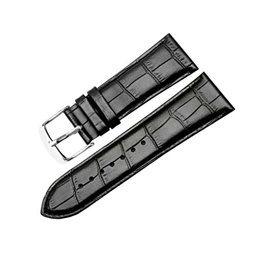 Echtes Lederband 24mm/26mm/28mm/30mm mit Dornschliesse für Herren Uhren Zubehör, 26mm von Believewang