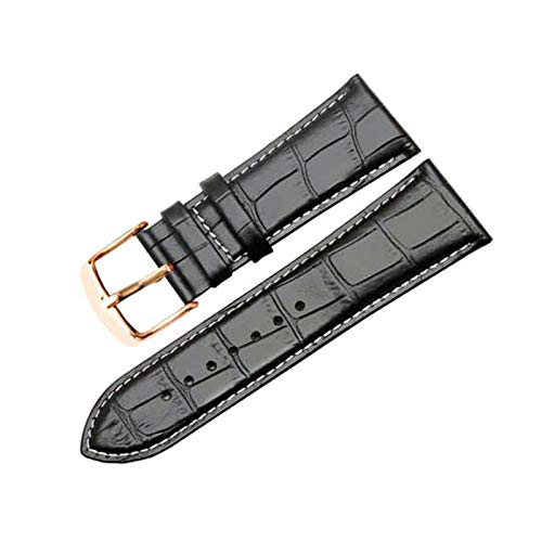 Echtes Lederband 24mm/26mm/28mm/30mm mit Dornschliesse für Herren Uhren Zubehör, 26mm von Believewang