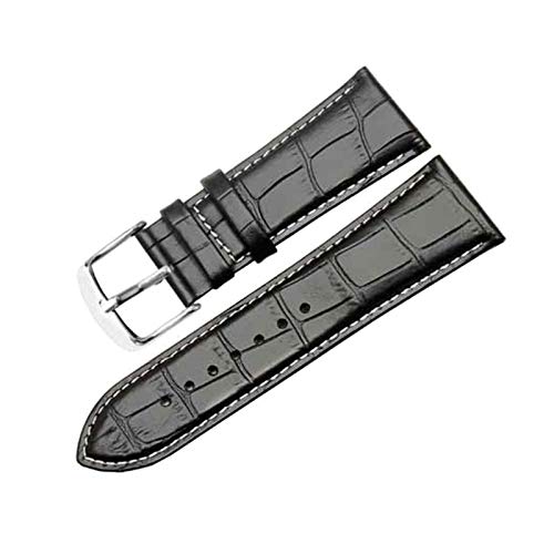 Echtes Lederband 24mm/26mm/28mm/30mm mit Dornschliesse für Herren Uhren Zubehör, 26mm von Believewang