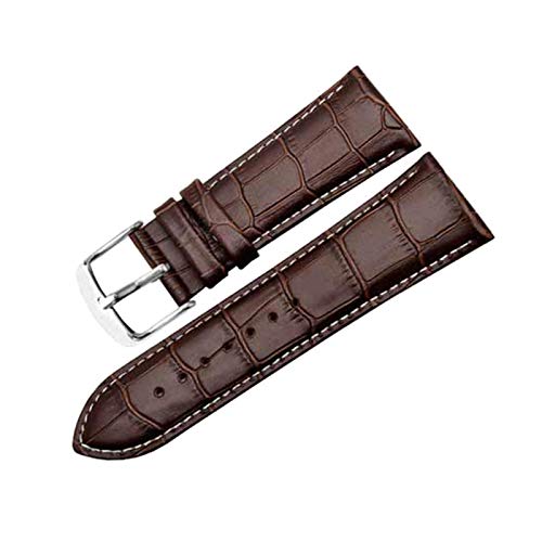 Echtes Lederband 24mm/26mm/28mm/30mm mit Dornschliesse für Herren Uhren Zubehör, 26mm von Believewang