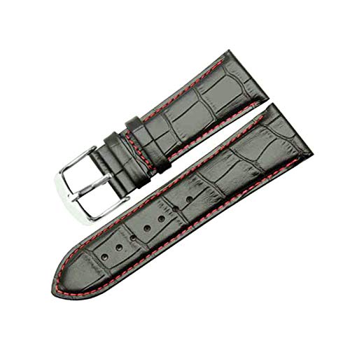 Echtes Lederband 24mm/26mm/28mm/30mm mit Dornschliesse für Herren Uhren Zubehör, 28mm von Believewang