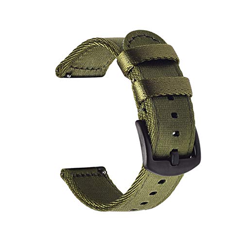 Believewang Ersatz-Nylon-Uhrenarmband 18mm-24mm doppelte Schicht Leinwand Glatte Nylonband Uhrenarmbänder, 18mm von Believewang