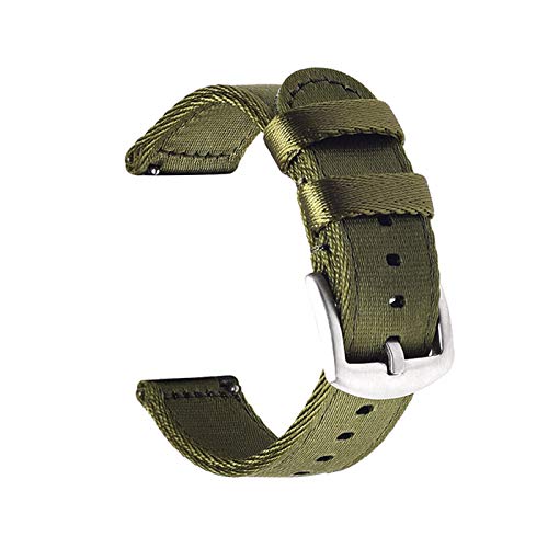 Believewang Ersatz-Nylon-Uhrenarmband 18mm-24mm doppelte Schicht Leinwand Glatte Nylonband Uhrenarmbänder, 20mm von Believewang