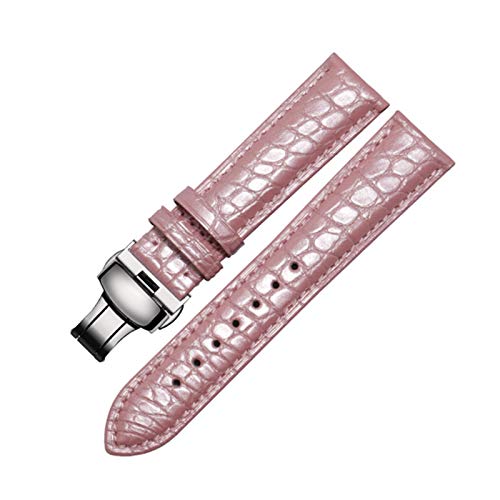 Krokodillederband 14mm-24mm Schwarz/Braun/Rot/Blau-Armband mit Faltschließe für Männer und Frauen, 17mm Krokodillederband 14mm-24mm Schwarz/Braun/Rot/Blau-Armband mit Faltschließe für Männer und Frauen, 17mm von Believewang