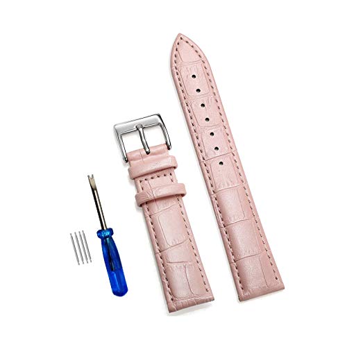 Leder Uhrenarmbänder 12/14/16/18/20/22/24mm Uhren Stahl Dornschliesse Band-Bügel-Handgelenk-Gurt-Armband, 20mm von Believewang