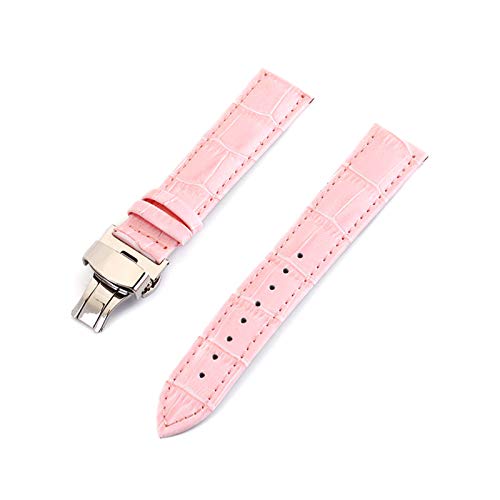 Leder Uhrenarmbänder 12mm-24mm Universal-Uhr-Schmetterlings-Schnallen-Band-Stahlwölbungs-Bügel-Handgelenk-Gurt-Armband, 24mm von Believewang