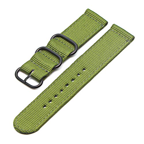 NATO Armband Nylon Gurt schwarz Buckle 18mm/20mm/22mm/24mm Uhrenarmband-Uhren Zubehör, 18mm von Believewang