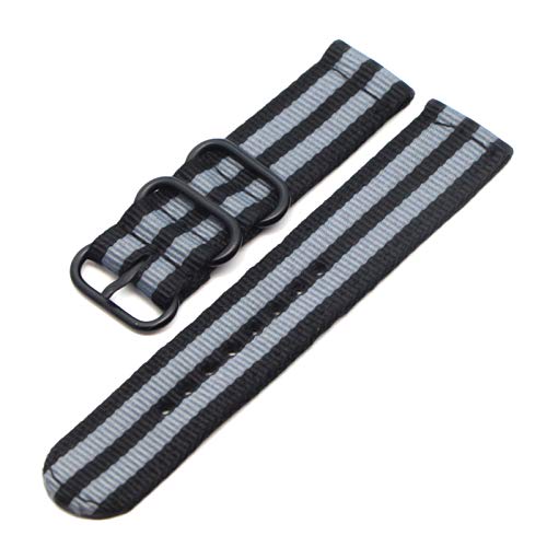 NATO Armband Nylon Gurt schwarz Buckle 18mm/20mm/22mm/24mm Uhrenarmband-Uhren Zubehör, 18mm von Believewang