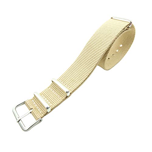 NATO Nylonband Woven Uhrenarmbänder Uhr-Männer/Frauen Zubehör Armband Armband 18mm/20mm, Khaki, 18mm von Believewang