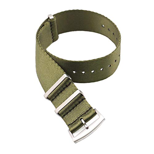 NATO-Uhrenarmband Nylonband 20mm 22mm Military Gestreifte Ersatzuhrenarmband Nylonflechte, Armeegrün, 20mm von Believewang