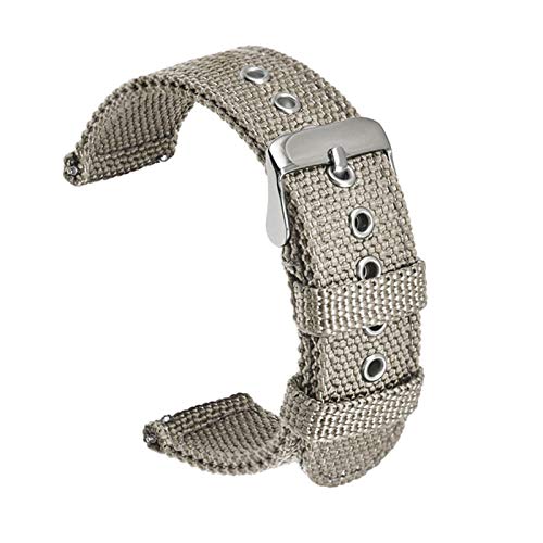 Nylon-Band-Bügel 18mm/20mm/22mm/24mm Armband Armband Uhr Ersatzband Uhrenzubehör, Grau, 18mm von Believewang