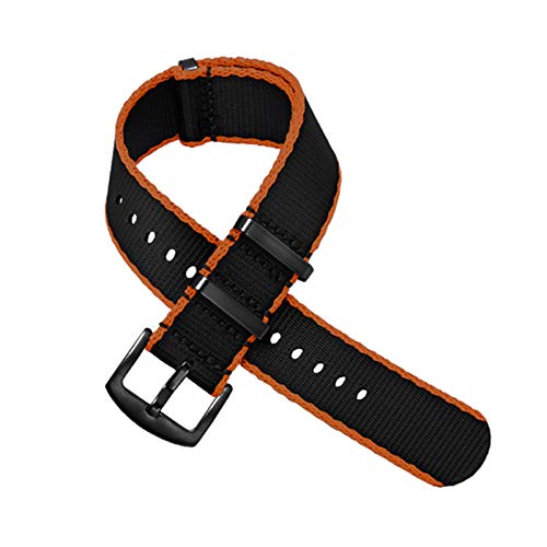 Nylon Seatbelt-Uhrenarmband NATO Armband Military Armband Uhr Ersatz 20mm/22mm, 20mm Silver Buckle von Believewang