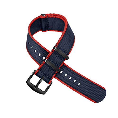 Nylon Seatbelt-Uhrenarmband NATO Armband Military Armband Uhr Ersatz 20mm/22mm, 20mm Silver Buckle von Believewang