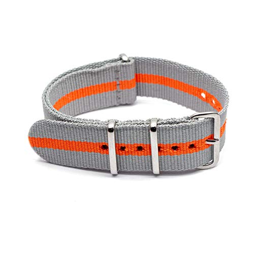 Nylon Straps 18mm/20mm/22mm/24mm Uhrenarmband Zubehör NATO Silver Buckle Canvas Ersatzarmband, 20mm von Believewang