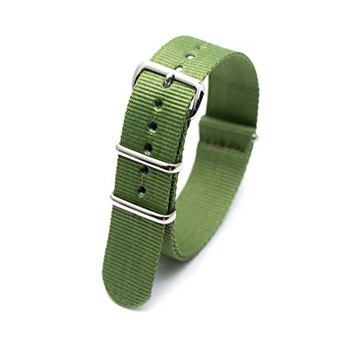 Nylon-Uhrenarmband-Sport-beiläufige Straps Ersatz für Männer Damen-Armbanduhr Accessories18mm-24mm, Grün, 18mm von Believewang