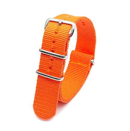Nylon-Uhrenarmband-Sport-beiläufige Straps Ersatz für Männer Damen-Armbanduhr Accessories18mm-24mm, Orange, 24mm von Believewang