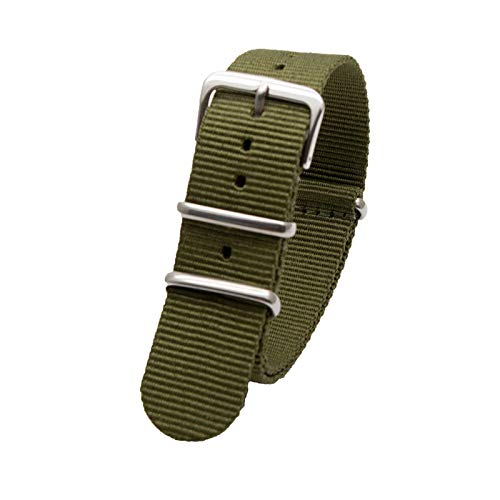 Sport-Uhrenarmband 18mm 20mm 22mm 24mm NATO Nylonband für Männer/Frauen-Uhr-Ersatzband, Grün, 22mm von Believewang