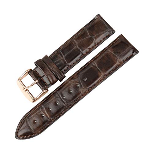 Uhren Zubehör echtes Leder-Uhrenarmband 16mm/17mm/18mm/19mm/20mm Armband, 19mm von Believewang