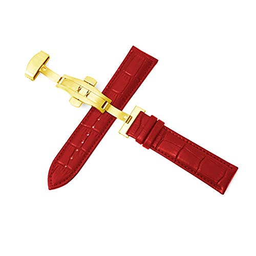 Uhrenarmbänder Lederband 12mm-24mm Armband Double Push Automatik Faltschließe Quick Release, 16mm Uhrenarmbänder Lederband 12mm-24mm Armband Double Push Automatik Faltschließe Quick Release, 16mm von Believewang