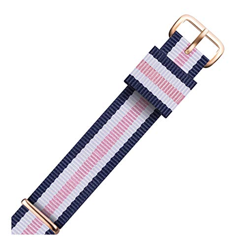 Uhrenarmband-Männer/Frauen Armband Nylon-Uhrenarmband 18mm 20mm Rose Gold Armband Buckle Band, 19mm von Believewang