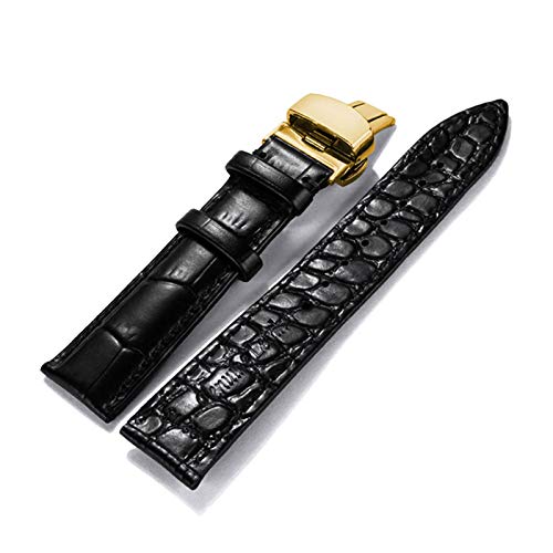 Uhrenarmbands weicher Krokodil Textur echtes Leder-Uhrenarmband 16mm/18mm/20mm/22mm Uhrenarmband, 16mm von Believewang