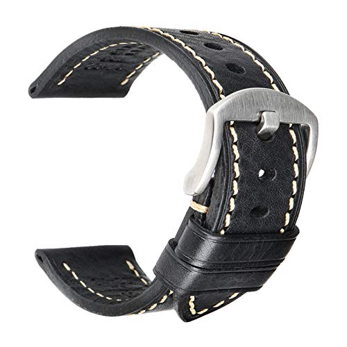 Universal Leder-Uhrenarmband 18mm/19mm/20mm Echtes Leder Ersatzlederband, 20mm von Believewang