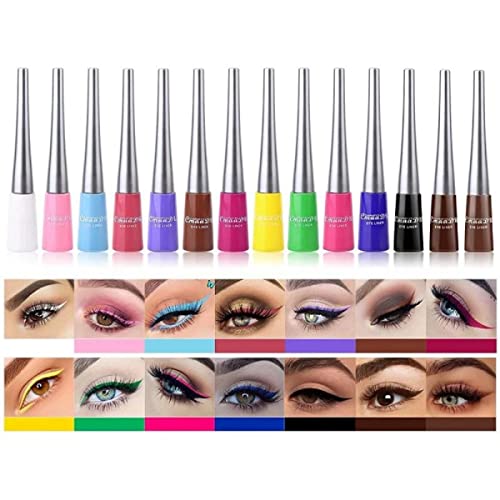 Liquid Eyeliner Matte Schnell trocknender Eyeliner, dauerhafter nicht blühender wasserdichter gelfarbener Eyeliner, Elf Candy Color Liquid Hochpigmentierter Eyeliner (alle) von Beliky Girl