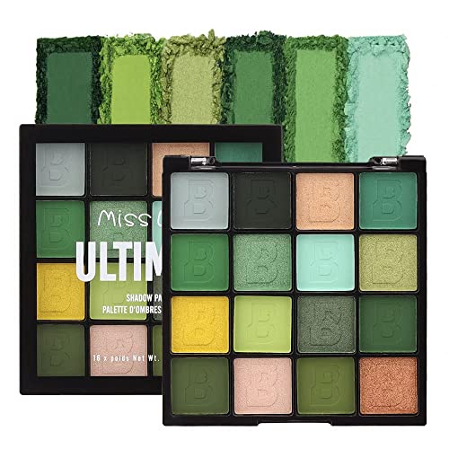 16 Farben Glitzer mattes Lidschatten Palette farbenfrohe Künstler Schimmer Glitzer mattem pigmentierter Lidschatten Augen Make -up Kosmetik (Grüner Wald) von Beliky Girl