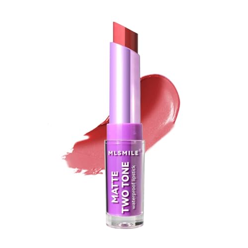 2 in 1 Lippenstift, zweifarbig schimmernder Lippenstift Perlglanz Samt Feuchtigkeitsspendend Nicht klebender Lippenbalsam Gradient Bite Lip Lipstick High-Pigment Color Lipliner Lip Gloss(05#) von Beliky Girl