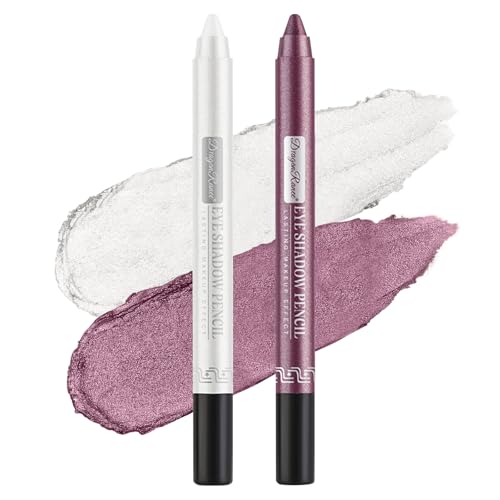 2PCS Perlglanz Eyeshadow Pencil Set,Metallic Shimmer Eyeshadow Stick Eyeliner Pencil mit Anspitzer,Hochpigmentierter Augenaufheller Wasserfeste Sticks Makeup Set 2PCS Perlglanz Eyeshadow Pencil Set,Metallic Shimmer Eyeshadow Stick Eyeliner Pencil mit Anspitzer,Hochpigmentierter Augenaufheller Wasserfeste Sticks Makeup Set von Beliky Girl
