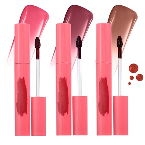 3 Farben Peel Off Maske Lipgloss Set, Tattoo Magic Color Matte Natürliche Enthüllen Lip Fleck Lip Tint, Wasserdichte lange anhaltende hochpigmentierte Farbe Lipgloss Lippenstift Make-up, Kit B von Beliky Girl