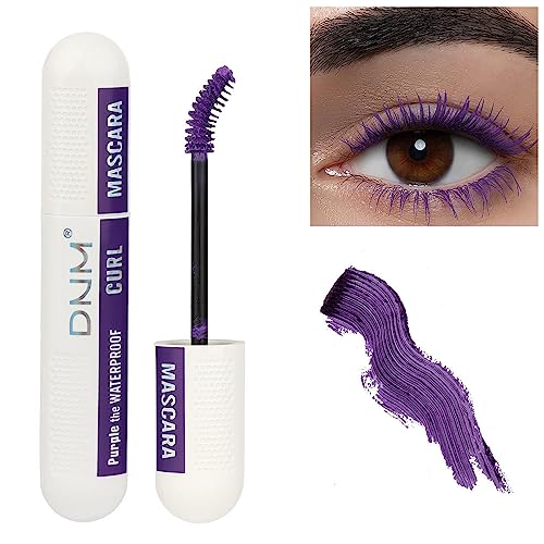 4D Mascara Curling Große Kapazität Große Augen Schwarz Weiß Blau und Lila Mascara Bunte Mascara und Langanhaltende Dicke Mascara Fiber Charming Mascara Moonstruck Fiber Mascara (Lila) von Beliky Girl