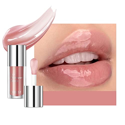 Crystal Jelly Moisturizing Lip Oil Plumping Lip Gloss Makeup Sexy Plump Lip Glow Oil Tinted Lip Plumper Lip Care Lips Makeup (Smoke Gray Pink) von Beliky Girl