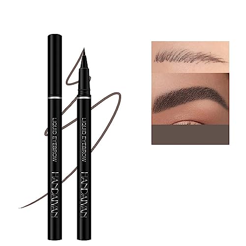 Flüssiger Augenbrauenstift Wasserfester Augenbrauen-Tattoo-Stift mit feiner Spitze Ultradünner liegender Eyeliner Outlining Shade Eyeliner Pencil Long Lasting Colorfast Eyebrow Silk Pencil (Graubraun) von Beliky Girl