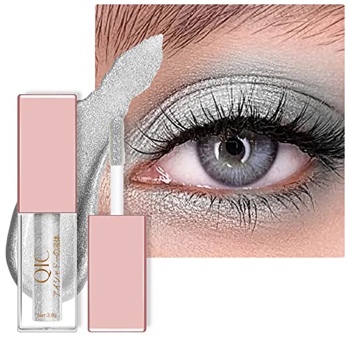 Flüssiger Glitzerlidschatten Stick Schimmer Augenschatten Flüssiger matter Lidschatten Perlglanz Flüssiger Lidschatten Wasserdicht Dauerhaft Tragen Schnell Glänzendes Augen Makeup (Diamant Weiß) von Beliky Girl