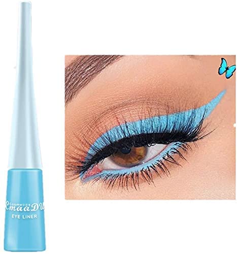 Liquid Eyeliner Matte Schnell trocknender Eyeliner, dauerhafter nicht blühender wasserdichter gelfarbener Eyeliner, Elf Candy Color Liquid Hochpigmentierter Eyeliner (Blau) von Beliky Girl