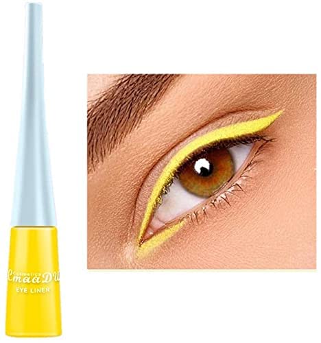 Liquid Eyeliner Matte Schnell trocknender Eyeliner, dauerhafter nicht blühender wasserdichter gelfarbener Eyeliner, Elf Candy Color Liquid Hochpigmentierter Eyeliner (Gelb) von Beliky Girl