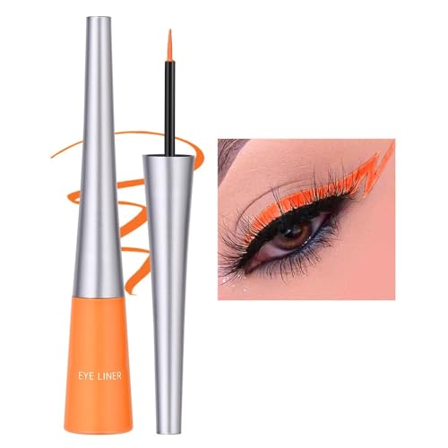 Liquid Eyeliner Matte Schnell trocknender Eyeliner, dauerhafter nicht blühender wasserdichter gelfarbener Eyeliner, Candy Color Liquid Hochpigmentierter Eyeliner (Orange) von Beliky Girl